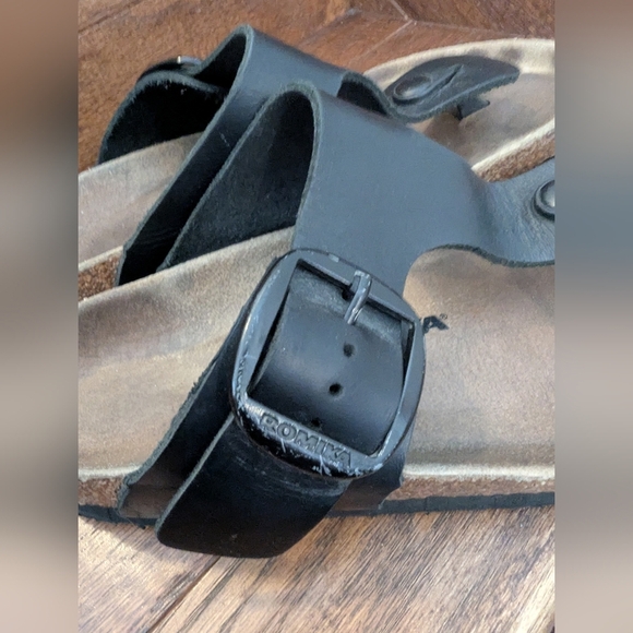 Romika Roemer Black Leather Women's Sandals Ergonomic Footbed Size 36 US 5-5.5 - Picture 9 of 11